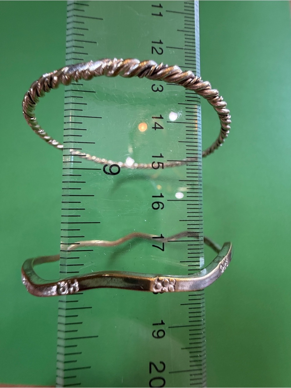 Silver Twisted Rope and Wavy Vintage Bangle Bracelet Set